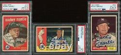 1952-1963 Topps Bowman Signed Auto Mickey Mantle Run PSA/DNA Many GEM MINT 10