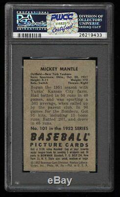 1952 Bowman Mickey Mantle #101 PSA 5 ++ Well Centered + Nice