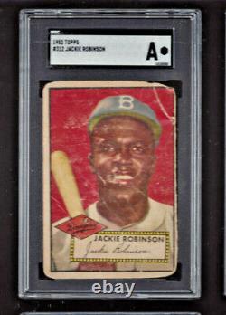 1952 TOPPS #312 JACKIE ROBINSON SGC SP Hi Number! +1952 Topps Mickey Mantle RE