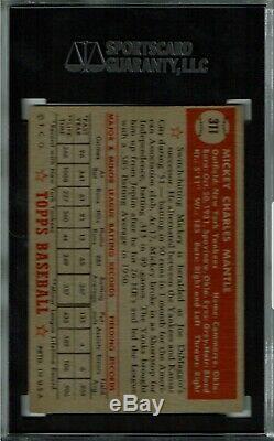 1952 Topps #311 MICKEY MANTLE SGC 6 Yankees Legend Vibrant Colors