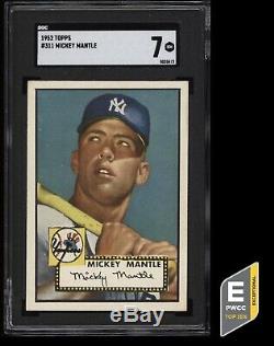 1952 Topps #311 MICKEY Mantle Rc ROOKIE SGC 7 Centered PWCC High End PSA -PMJS