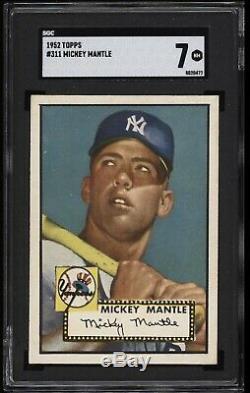 1952 Topps #311 MICKEY Mantle Rc ROOKIE SGC 7 Centered PWCC High End PSA -PMJS