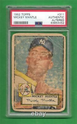 1952 Topps #311 Mickey Mantle CENTERED PSA Auth/Alt New York Yankees