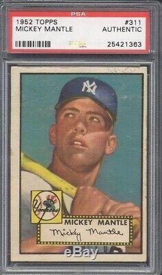 1952 Topps 311 Mickey Mantle-Displays Like A $100K Card-Holy Grail-PSA Authentic