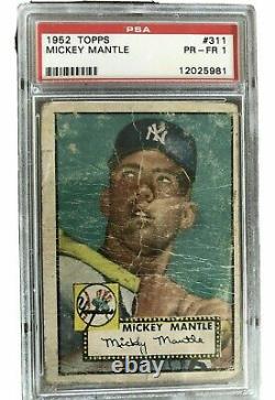 1952 Topps #311 Mickey Mantle PSA 1ROOKIE CARDRARE FINDAWESOME INVESTMENT