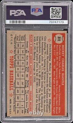 1952 Topps #311 Mickey Mantle PSA 6 High-End, Pack-Fresh, Undergraded Beauty