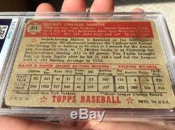 1952 Topps #311 Mickey Mantle PSA AUTHENTIC New York Yankees baseball card