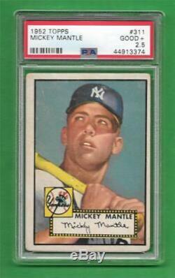 1952 Topps #311 Mickey Mantle PSA Good+ 2.5 New York Yankees HOF