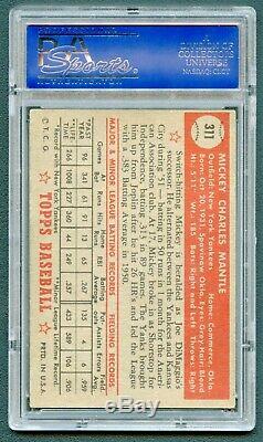 1952 Topps #311 Mickey Mantle Psa 4 Vg-ex Rookie