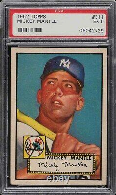 1952 Topps #311 Mickey Mantle Psa 5 Rookie Centered