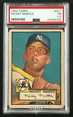 1952 Topps #311 Mickey Mantle RC PSA 1.5 FR New York Yankees Rookie Card