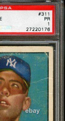 1952 Topps #311 Mickey Mantle RC PSA 1 High End Centered Nice Color