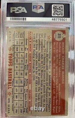 1952 Topps #311 Mickey Mantle RC Psa 1! Gorgeous With Amazing Color