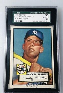 1952 Topps #311 Mickey Mantle RC Rookie Card SGC 55 VG EX+ 4.5 VINTAGE BASEBALL