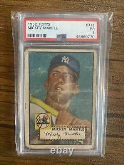 1952 Topps #311 Mickey Mantle RC Rookie HOF PSA 1 POOR. Most Iconic Card Ever