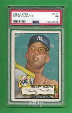 1952 Topps #311 Mickey Mantle Rookie Card PSA Poor 1 NY Yankees HOF