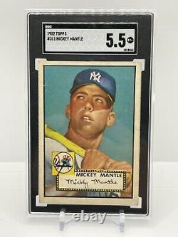 1952 Topps #311 Mickey Mantle Rookie RC Card SGC 5.5 SHARP HOLY GRAIL