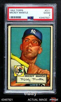 1952 Topps #311 Mickey Mantle Yankees PSA 2 GOOD