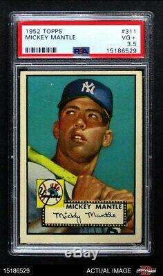 1952 Topps #311 Mickey Mantle Yankees PSA 3.5 VG+