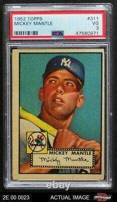 1952 Topps #311 Mickey Mantle Yankees PSA 3 VG