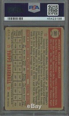 1952 Topps #311 Mickey Mantle Yankees RC Rookie HOF PSA 2 HIGH# LOOKS VG