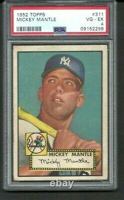 1952 Topps #311 PSA 4 Mickey Mantle- Great Centering