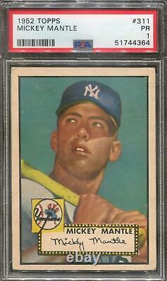 1952 Topps Baseball #311 Mickey Mantle PSA 1 4364