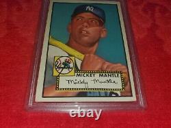 1952 Topps Baseball Card #311 Mickey Mantle Graded Psa 5 Ex Beautiful Card