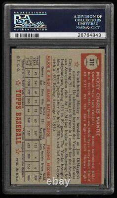 1952 Topps Baseball Mickey Mantle ROOKIE RC Card # 311 PSA 1 +++++
