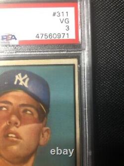 1952 Topps Baseball Mickey Mantle ROOKIE RC Card # 311 PSA 3 RECENTLY GRADED