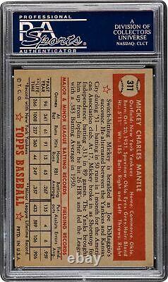 1952 Topps Baseball Mickey Mantle ROOKIE RC Card # 311 PSA 8 NM MINT OC 1/8