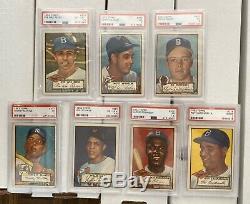 1952 Topps Complete Set Low & High All Psa Graded 1-407 Mantle Mays Mathews