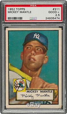 1952 Topps MICKEY MANTLE Rookie New York Yankees PSA 2.5