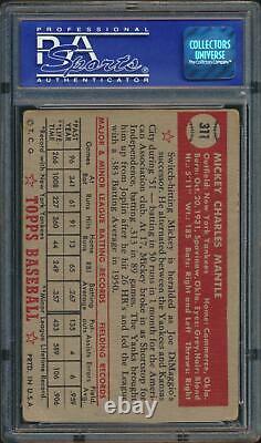 1952 Topps MICKEY MANTLE Rookie New York Yankees PSA 3
