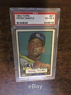 1952 Topps MICKEY MANTLE Rookie New York Yankees PSA 4 WELL CENTERED