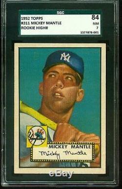 1952 Topps MICKEY MANTLE Rookie New York Yankees SGC 7 CENTERED