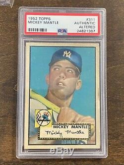 1952 Topps Mickey Mantle #311 Authentic Altered PSA CENTERED BEAUTIFUL COLOR