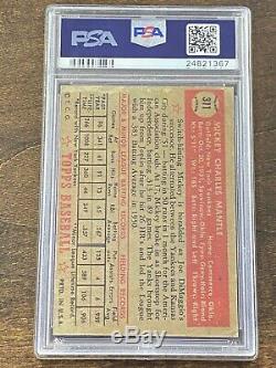 1952 Topps Mickey Mantle #311 Authentic Altered PSA CENTERED BEAUTIFUL COLOR