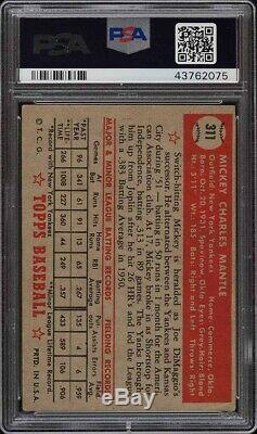 1952 Topps Mickey Mantle #311 PSA 2.5 GD+