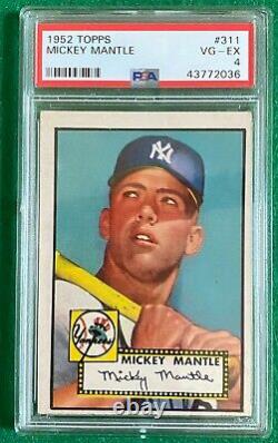 1952 Topps Mickey Mantle #311 PSA 4 VG-EX GREAT COLOR! ROOKIE