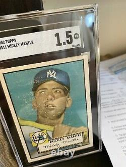 1952 Topps Mickey Mantle #311 RC ROOKIE SGC 1.5