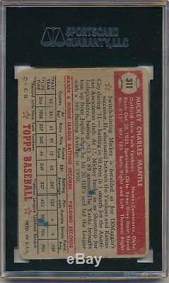 1952 Topps Mickey Mantle #311 Rc Rookie Card High # Sgc 1 Poor Yankees C3057