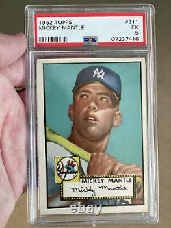 1952 Topps Mickey Mantle # 311 Rookie RC Graded PSA 5 EX+++