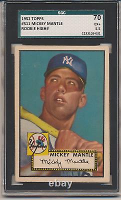 1952 Topps Mickey Mantle #311 SGC70