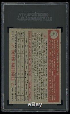 1952 Topps Mickey Mantle #311 SGC 5.5 EX++ High End Example