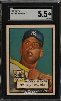 1952 Topps Mickey Mantle #311 SGC 5.5 EX+ NICELY CENTERED
