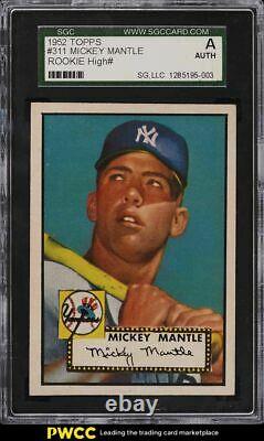 1952 Topps Mickey Mantle #311 SGC Auth