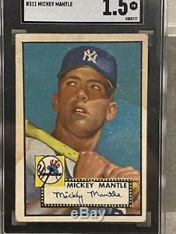 1952 Topps Mickey Mantle #311 SGC Fair 1.5 Undergraded Original