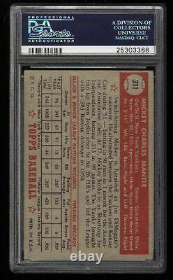 1952 Topps Mickey Mantle HOF ROOKIE RC Card # 311 PSA 3.5