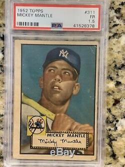 1952 Topps Mickey Mantle PSA 1.5 Iconic Card Rc Rookie Undergraded! Hof Invest